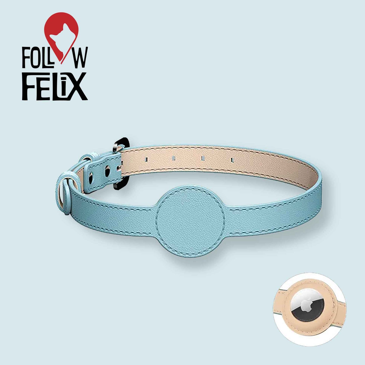 SCAT CAT - Collier AirTag™ cuir végan